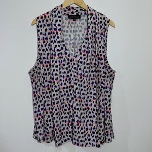 Eloquii The Ultimate Layering Tank White‎ Multi Leopard Print Size 22